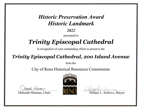 Trinity Church Historic Preservation Award
